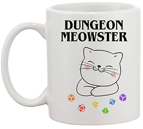 Rainbow Dungeon Meowster Funny Cat Tabletop Rpg Weiße Tasse Kaffee Tee Männer Frauen Keramik Coffee Tea Mug Cup