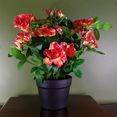 Leaf Artificial Rhododendron Flowering Plant Orange