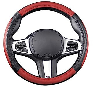 Auto Lenkradschutz Sport-Lenkradbezug, Atmungsaktiv, PU, rutschfest, Geruchlos, 15 Zoll, Universell Für PKW, LKW, SUV, Van (Farbe : B, Größe : 1 UK)