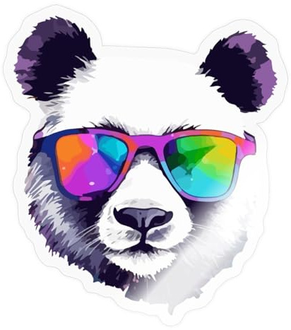 Bunter Panda Mit Sonnenbrille Sticker Aufkleber