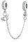 Cadena de seguridad con diseño de gato para pulsera Pandora de plata de ley 925, cierre de clip, perlas colgantes para mujeres, Plata de ley, Circonita cúbica