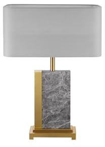 riess-ambiente Design Tischlampe ELEGANCIA 65cm gold grau Stoffschirm Marmor, Nachttischlampe für Dein Schlafzimmer, kleine Stehlampe
