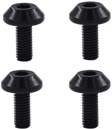 Perfeclan 4X Fahrrad-Wasserflaschenhalter-Schraube, Fahrradzubehör, langlebiger Flaschenhalter, Wasserflaschenhalter-Schraube, Fahrradständer-Schraube, M5 x 12, Schwarz