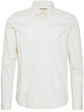 CASUAL FRIDAY CFPalle Slim Fit Shirt Men's Business Shirt Plain Colours with Kent Collar, White Asparagus (120104), L