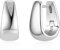 ALEXCRAFT Dicke Ohrringe Silber 925 Creolen Klein Chunky Silver Hoop Earrings Geschenk für Frauen Freundin Mama Mädchen