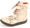 CHSHOER Bottes de neige à semelle plate en cuir pour femmes, avec double bride et fermeture éclair latérale, idéales pour les pieds larges.(Blanc,41)