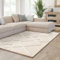 Interiyou Teppich Wohnzimmer Verona - 140x200 cm Creme - Für Schlafzimmer, Esszimmer, Kinderzimmer - Hochflor mit 3D-Effekt - geometrische Muster - Pflegeleicht