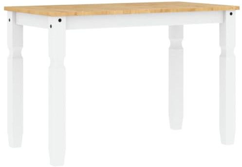 vidaXL Esstisch Corona Weiß 112x60x75 cm Massivholz Kiefer
