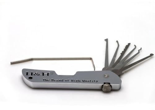 H&H Folding Lock Pick Set Pocket Locksmith Jackknife