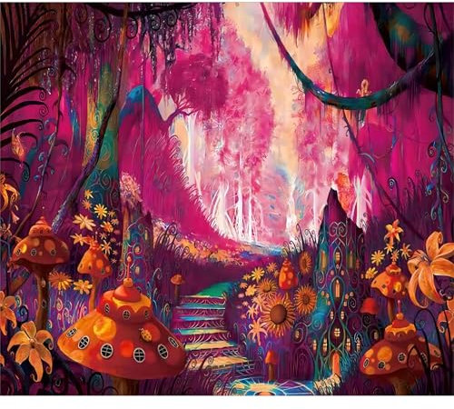 Roninkier Pilze UV-Wandteppich Schwarzlicht Wandtuch, Aesthetic Skelett Natur Wald Wandbehang Psychedelic für Schlafzimmer Wohnzimmer (Pilz 3, 150 x 100cm)
