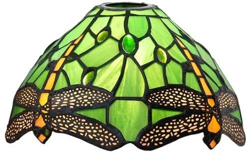 ZXMJYHK Tiffany-Ersatz-Lampenschirm, 8 Zoll Kreativität, grüner Libellen-Lampenschirm aus Buntglas, handgefertigt, Vintage-Lampenschirme, Zubehör, passend for Tischlampe, Pendelleuchte, Wandlampe