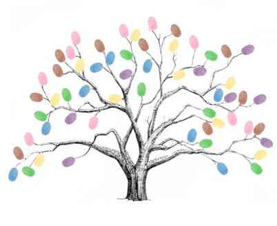 AIZHAZHA Arbre à Empreintes de Mariage,Arbre a mpreinte, Toile de Empreintes Digitales Livre d'or en Toile 30 * 40cm, Arbre à Empreintes de Mariage Personnalisé, Signature d'anniversaire (6 Couleurs)