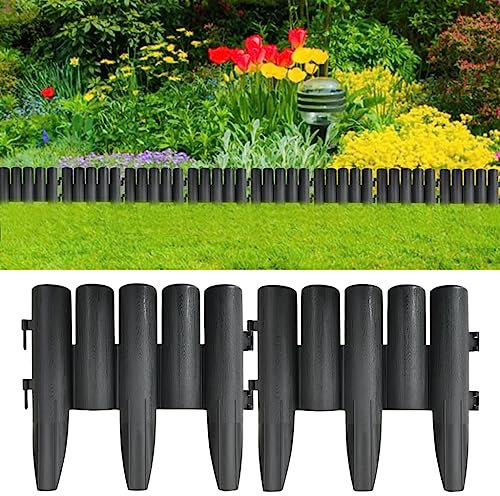 Zäune & Absperrungen, Gartenumrandungen & Einfassungen, Rasenkanten, 36 Stück, anthrazit, 10 m, PP