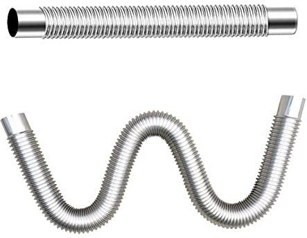 BOBORE Tubo de estufa flexible de acero inoxidable, tubo de chimenea de pared, extensión de chimenea para estufas de leña, tubo de estufa de camping para estufa de leña (200 cm, 10 cm)