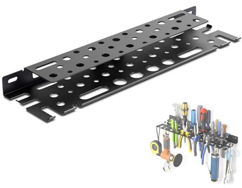 JIjzedL Porte Outils Mural, Rangement Outils Mural en Acier Inoxydable, Support Tournevis, Support Outils Mural, Rangement Atelier Rangement Outils pour Tournevis, Pinces, Ciseaux, Clés (Noir)
