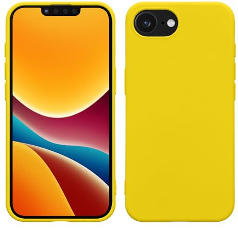 kwmobile Hülle kompatibel mit Apple iPhone 16e Hülle - gummierte TPU Silikon Handyhülle - Schutzhülle für kabelloses Laden - Case in Strahlend Gelb