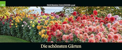 GEO - GEO Panorama: Die schönsten Gärten 2026 – XXL Wandkalender 120x50 cm, Panorama-Kalender mit Gartenfotografie, 12 Monatsblätter & Spiralbindung für Natur- und Gartenliebhaber