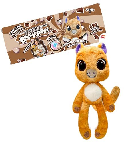 Bizak Bubble Pops, Peluches Mágicos Que multiplican su tamaño x5, Proceso emocionante y Olor a Chicle, 12 Diferentes Animales con Aroma y patitas Stem, Capibara Chocolate, (64492004-6)