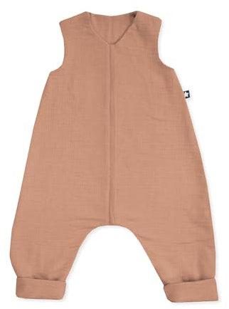 Julius Zöllner Schlafoverall Jumper Musselin 0,5 TOG Gr. 104 | 100% Baumwollmusselin | Oeko-TEX Standard 100 | Dune