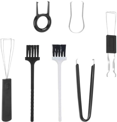 AKSIQIOL 7-Piece Keycap Remover Tool Kit, Switch Puller, Keycap Puller, Precision Tweezers & Brush for Mechanical Keyboard Cleaning - Black