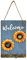TAIYOU Letrero de bienvenida de madera azul con cuerda, 28 x 18 cm, letrero de entrada para puerta de jardín, decoración de pared para interiores y exteriores, puerta delantera, porche, jardín
