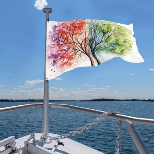 Bandiera 4 x 6 piedi, bellissime bandiere divertenti con alberi di quattro stagioni, bandiere da giardino per tutte le stagioni, bandiere resistenti per esterni, bandiere per tutte le stagioni, per