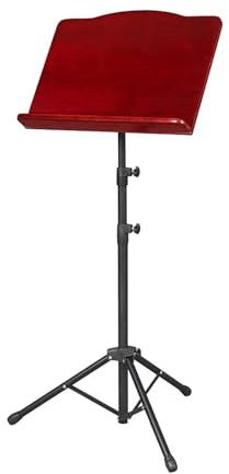 Adjustable Music Stand with Wooden Top - Height 80-170cm Foldable Sheet Music Stand for Piano, Violin, Orchestra, Projector or Laptop, 3 Colors(A)