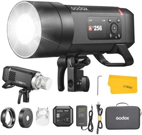 Godox AD400Pro II AD400 Pro II Flash, GN72 400Ws All-in-one Outdoor Flash Light with Battery, One-Tap Sync with X3 Trigger, 1/8000s HSS 2.4G Wireless TTL Studio Strobe Monolight