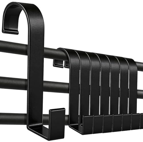 Caianwin 6 unidades Toallero Radiador Negro Gancho S Ganchos Multiusos para Baño Cocina (12)