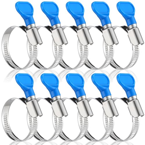 Otoolling 10 Pcs 1-1/2 Inch Pool Backwash Hose Clamp Adjustable Worm Gear Stainless Steel Hose Clamp Metal Pipe Tool for PVC Tubing Plumbing Dust Collection Automotive Mechanical Application