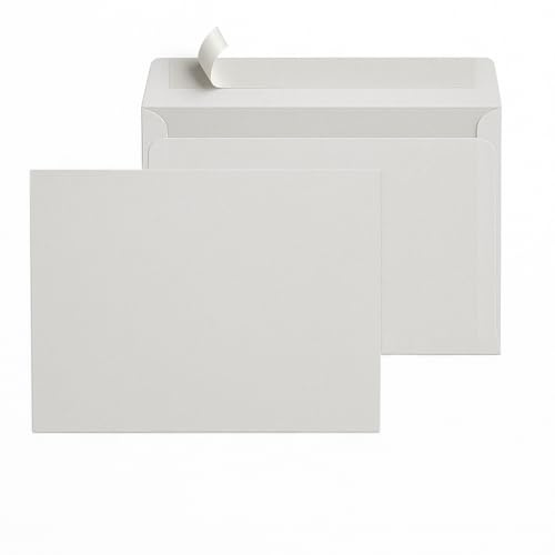 100 x Stück HK Briefumschläge Papier weiße ohne Fenster DIN C6 114 x 162 mm Papierstärke: 85 g/m² Briefumschlag Umschlag Brief Verschlussart: Selbstklebung mit abziehbarem Streifen (100)