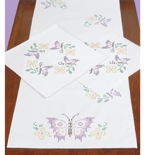 XX Schmetterlinge Perlenschal und Deckchen Set zum Sticken