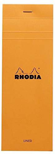 Rhodia 8600C - Notizblock / Einkaufsblock No.8, 7,4x21cm 80 Blätter liniert 80g, Orange, 1 Stück