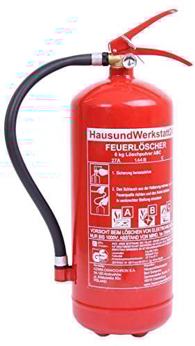 6 kg Pulver Feuerlöscher 12 LE mit Manometer (Dauerdrucklöscher GP-6X Instandhaltungsnachweis Feuerlöscher-Tauschsystem)