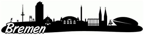 Samunshi® Bremen Skyline Aufkleber Sticker Autoaufkleber City Gedruckt - 15x3,6cm schwarz