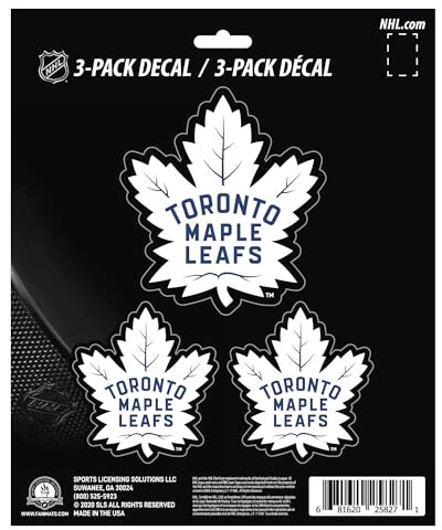 NHL Toronto Maple Leafs Team Decal, 3-Pack