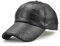 Roffatide Uomo Zigrinatura Pelle PU Cappellino da Baseball Polo Cappello Berretto Regolabile Autunno Inverno Nero