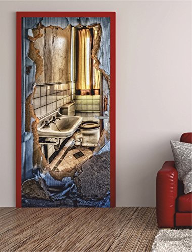 Türposter ALTES BAD 75x200cm Türfolie Türtapete Lost Place Geheimnis 554tp