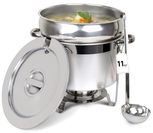 11 Qt soupe Chafer Stantion avec de l'eau Poêle Marmite contemporain, support de carburant inclus