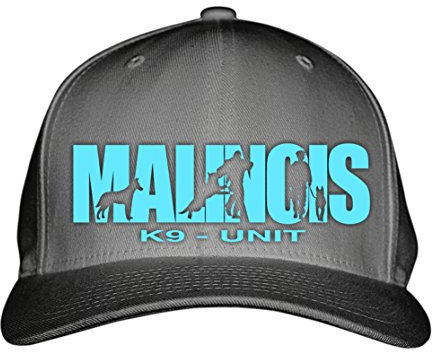 siviwonder Cap - K9- Unit Malinois Schutzhund Polizei -Hundesport HS - Baumwoll 6-Panel Dark Grey- türkis