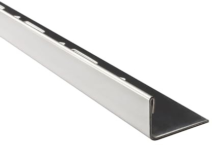 L-Edelstahlschiene Fliesenschiene Edelstahl V2A 2,5m 12mm glänzend L | Als Kantenschutz für sichtbare Außenecken und saubere Fliesenabschlüsse, 12mm Profilmaß, 2,5m, für 12mm Fliesenhöhe