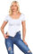 Hamishkane® Women’s Bodysuits, Round Neck Leotard, Short Cap Sleeve Body Suit, Stretch Bodysuits for Women UK, Plunge Bodysuit, T-Shirt Top Body Suits Women White