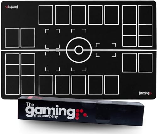 The Gaming Mat Company 2 Player Compatible Pokemon Playmat for Pokemon Cards- 28 x 18 x 0.16 Black & White Battle Mat Stadium Board for Pokemon TCG Playmat Pokemon Mat Game for Pokemon Trading
