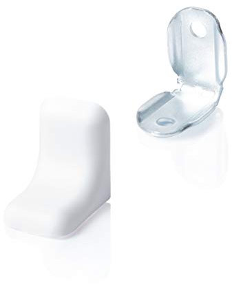 20 x sossai® Winkelverbinder aus verzinktem Metall mit Abdeckung BT2 | Eckverbinder/Korpusverbinder/Möbelverbinder/Eckstrebe | Farbe : Weiß