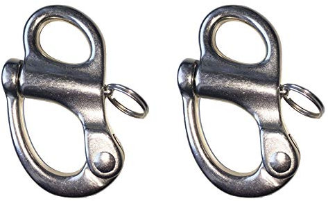 Sunload - Grillo a scatto con occhio fisso, acciaio inox V4A AISI 316, 2 pezzi (66 mm)