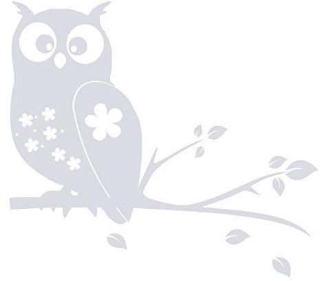 kleb-Drauf® | 1 Eule auf AST | Weiß - matt | Wandtattoo Wandaufkleber Wandsticker Aufkleber Sticker | Wohnzimmer Schlafzimmer Kinderzimmer Küche Bad | Deko Wände Glas Fenster Tür Fliese