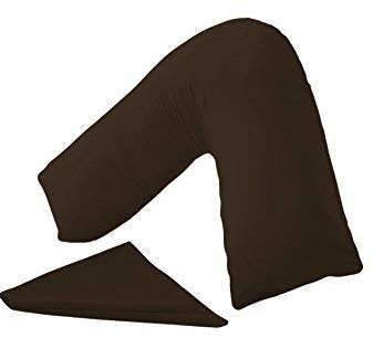CnA Stores Orthopaedic V-Shaped Pillow Extra Cushioning Support For Head, Neck & Back (Chocolate, V-pillow With Cover)
