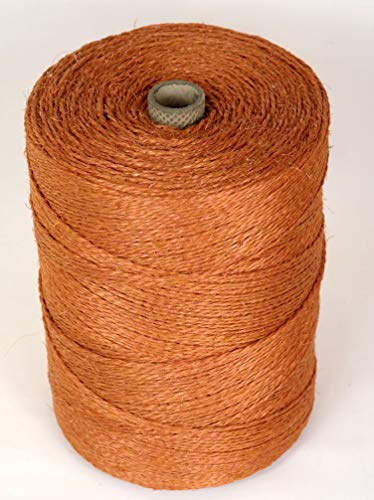 Sisal Cuerda de sisal, cuerda de sisal, aprox. 3,5 kg, bobina con manguito, diámetro aprox. 2 mm, longitud aprox. 1600 metros, color terracota, mejor calidad, fabricado en Alemania