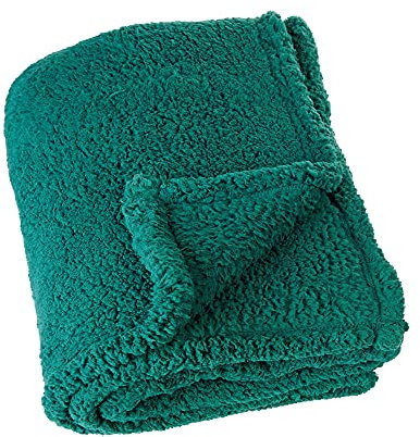LINDER Plaid Teddy molletoné en Polyester en Coloris Vert émeraude en 130x150cm