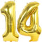 Helium Luftballons 14 gold Geburtstagsdeko 40 14 Geburtstag Party Dekoration Supplies,ballon 14 geburtstag,14 luftballon gold,folienballon 14 geburtstag mädchen Junge ballon 14 geburtstag deko(14)